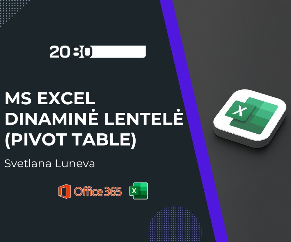MS Excel dinaminė lentelė (Pivot table)